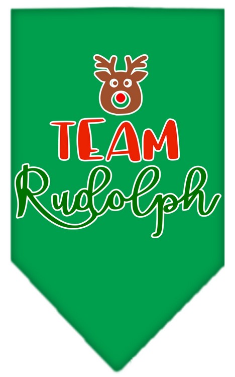 Team Rudolph Screen Print Bandana Emerald Green Large